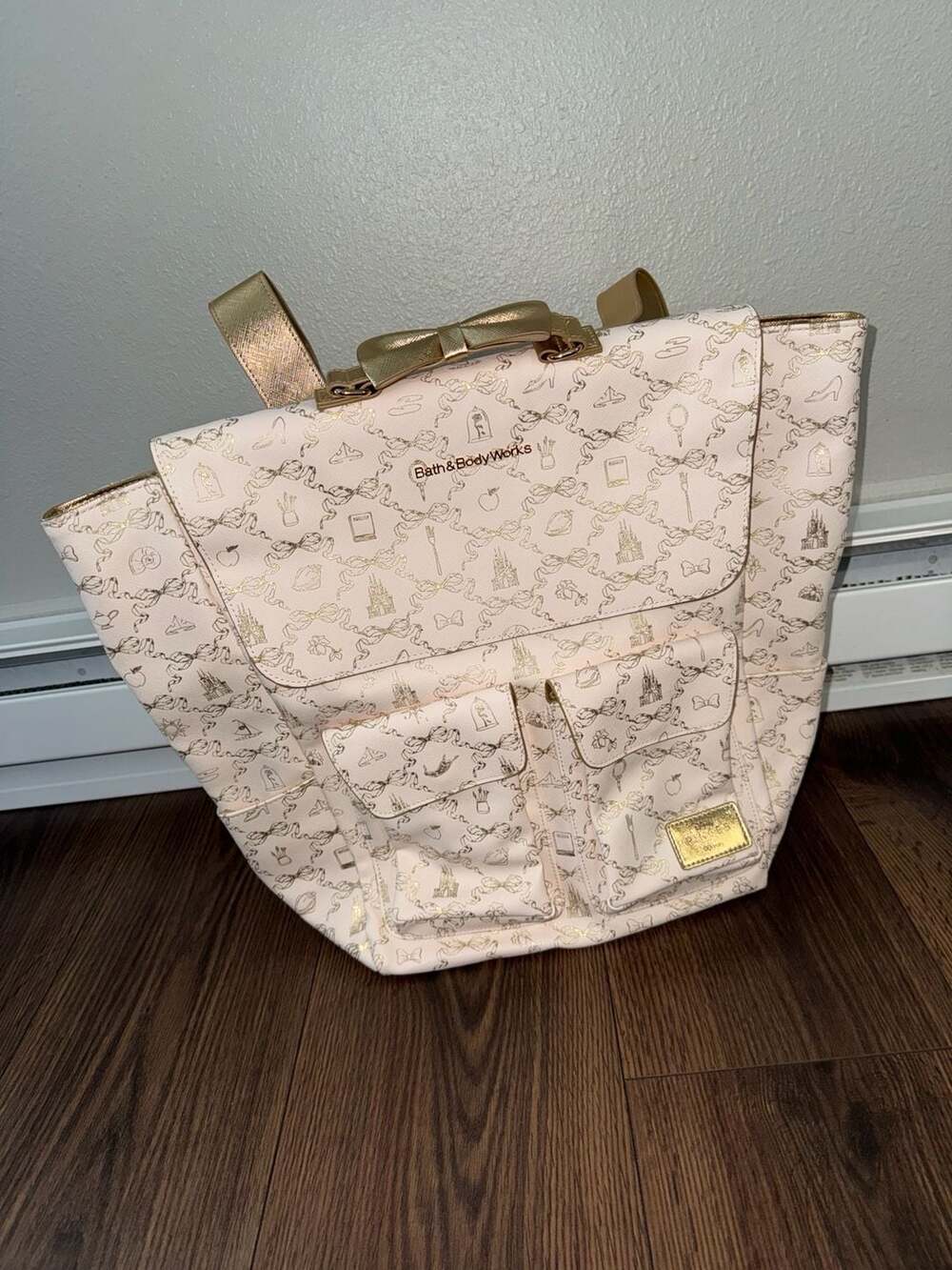 Bath & Body Works Disney Princess Large Backpack Beige Gold Disney Collectible